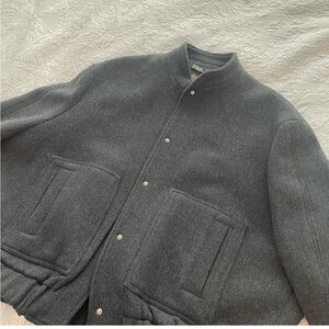 ZARA WOMAN 23 WOOL BLEND BOMBER JACKET LIM EDI ANTHRACITE GREY 2346/643